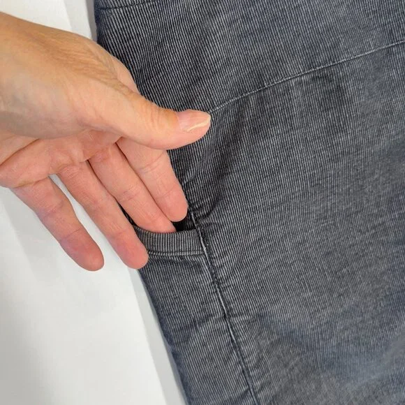 Toad&Co Mindy Button Front Skirt in Iron Throne Grey Corduroy - Picture 3 of 12